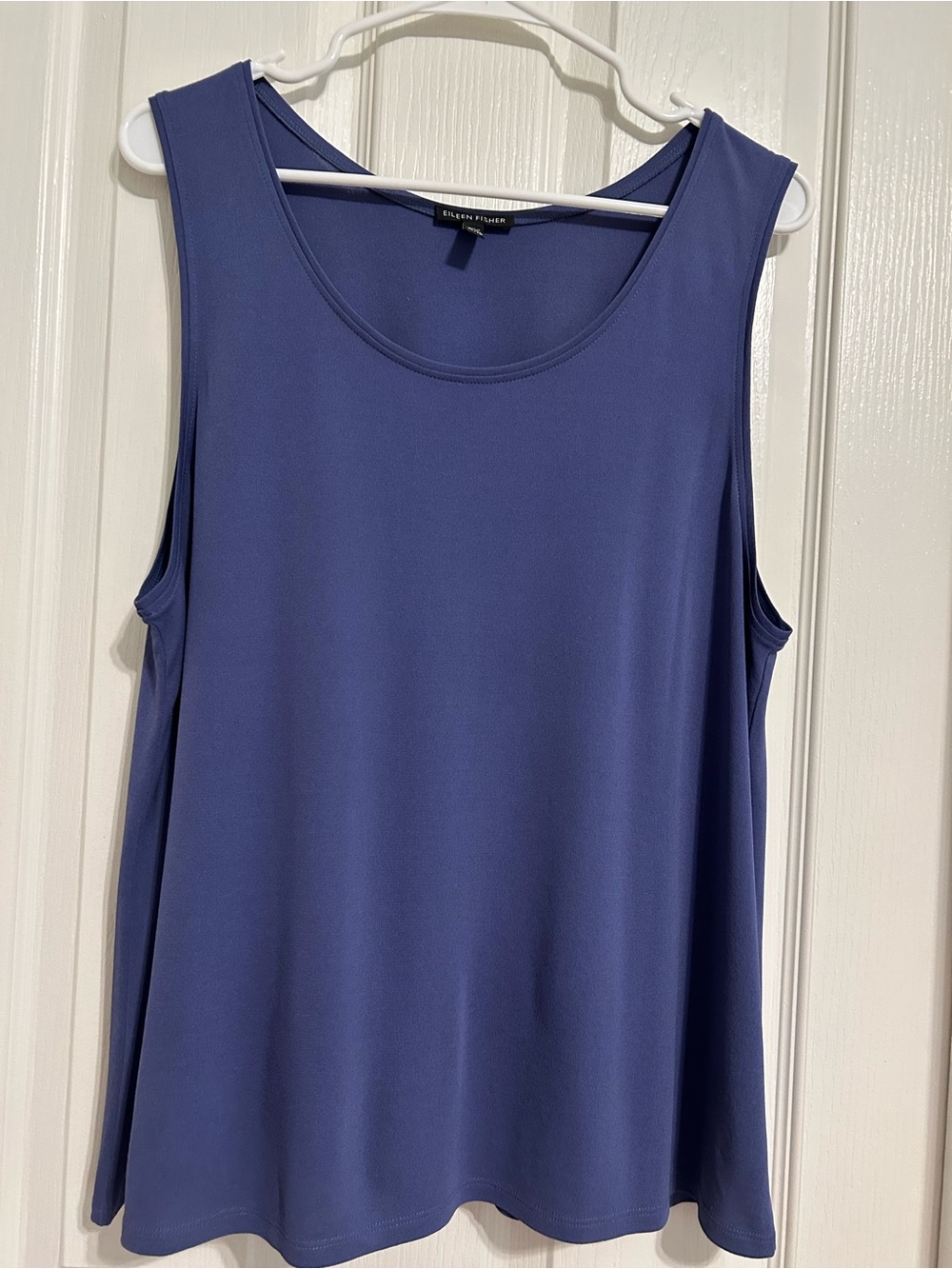 Eileen Fisher Silk Sleeveless Tank Top in Periwinkle Blue